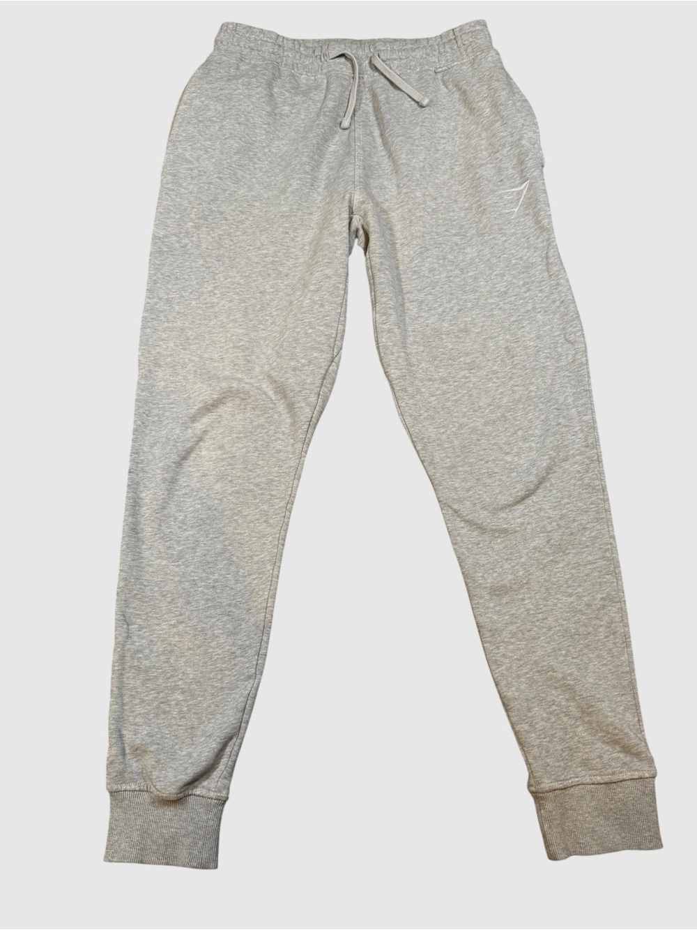 Gymshark Gray Fleece Jogger Sweatpants Men’s Size Small Drawstring Pockets